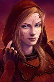 Female elf halfelf redhair blueeyes rogue