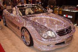 Pink Glitter Convertible Mercedes Cute Cars Pink Car Bling