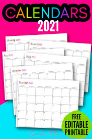 Custom Editable 2021 Free Printable Calendars In 2020 Calendar Printables Free Printable Calendar Planner Pages