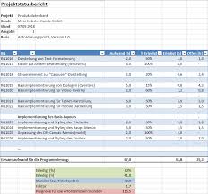 Projektstatusbericht excel vorlage, vertrag, schablone, formular oder dokument. Termingerechte Programmierung Trinidat Software Entwicklung