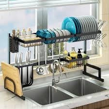 Check spelling or type a new query. Amazon Com Over Sink 24 40 Dish Drying Rack Adjustable Large Dish Drainer For Kitchen Storage Counter Organization 2 Tier Stainless Steel Over Sink Dish Rack Display Black 24 Sink Size 40inch Kitchen Dining