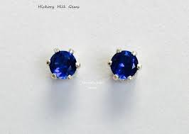 Sapphire Blue Stone Stud Earrings Small 4mm Gemstone Earrings Small Earrings Studs Stud Earrings Sapphire Earrings Studs