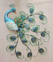 Pretty Peacock Wall Decor Hanging Metal Sculpture Art Large Colorful Bird 30 Peacock Wall Art Outdoor Wall Art Outdoor Metal Wall Art