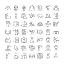 Check spelling or type a new query. Training Course Linear Icons Signs Symbols Vector Line Illustration Set Stock Vector Illustration Of Book School 165758204