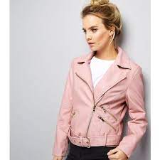 New Look Petite Pink Leather Look Biker Jacket 49 Liked On Polyvore Featuring Outerwear Jackets Deep Pink Petit Leather Jacket Jackets Pink Moto Jacket
