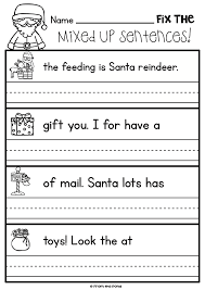 Christmas Activities For Kindergarten Math And Literacy No Prep Printables Kindergarten Writing Sentence Writing Writing Sentences Worksheets