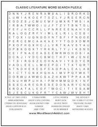 classic literature printable word search puzzle word search addict