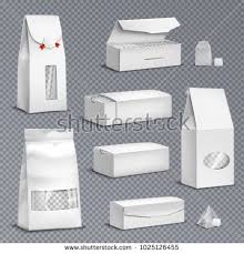 Stock Vector Blank White Paper Tea Bags And Loose Leaves Packs Boxes Packages Realistic Set Transparent Background Ve Tea Bag Bag Packaging Food Box Packaging