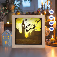 The Boy Can Fly 2 Paper Cut Light Box Template, 3D Shadow Box SVG Files,  Shadow Box Paper Cut, Light Box SVG, 3D Papercut Light Box SVG File