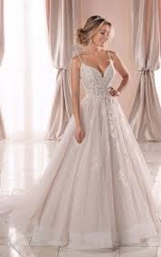 Sparkly Ballgown With Glitter Tulle Stella York Wedding Dresses Stella York Wedding Dress Wedding Dresses With Straps Ball Gowns Wedding