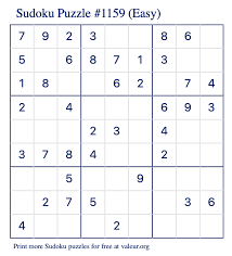 Challenge yourself with this free online version of classic sudoku. Free Printable Easy Sudoku With The Answer 1159