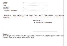 Surat rekomendasi merupakan sebuah surat yang dibuat berisi keterangan tentang keadaan pribadi seseorang nama orang tua : Surat Pernyataan Penghasilan Orang Tua Untuk Beasiswa Ppa
