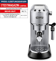 Read our honest review before you finalize your decision. De Longhi Dedica Style Ec 685 M Espresso Filter Holder Espresso Machine With Professional Milk Foam Nozzle 15 Cm Wide 1 Litre Water Tank Full Metal Casing E S E Pads Silver Amazon De Home