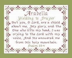 Arabella Name Blessings Personalized Cross Stitch Design From Joyful Expressions Personalized Cross Cross Stitch Designs Cross Stitch