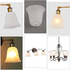 Glass is one of our most popular options for shades — we have a variety of glass pendant light shades, glass ceiling fan lights and more. Buy Eumyviv 3 Pack Bell Shaped Frosted Glass Lamp Shade Replacement With 1 5 8 Inch Fitter Opening For Ceiling Fan Light Kit Wall Sconce Pendant Light Fixture A00046 Online In Indonesia B08flhct2l