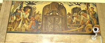 Bridgeport Main Post Office Wpa Mural 02 Cottage Art Mural Wpa