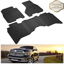 Kiwi Master Floor Mats Compatible For Dodge Ram 1500 5500 Crew Cab 2013 2017 All Weather Protector Tpe Front And Rear R In 2020 Floor Liners Ram 1500 Quad Cab Crew Cab