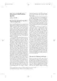 Behavior modification is based on the principles of behaviorist b.f. Pdf Behavioral Modification System