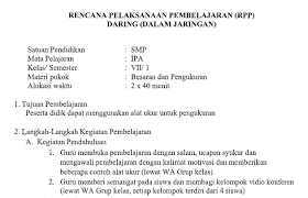 Rpp Daring Ipa Kelas 7 Semester Ganjil Kurikulum 2013 Tahun Pelajaran 2020 2021 Didno76 Com