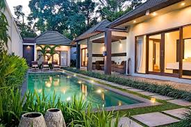 Modern Home Design With Swimming Pool And Gazebo In Garden Decoration Lantern Small Backyard Pools Bali House Backyard Pool
