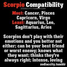 Also, a libra could struggle to befriend a pisces or taurus. Family Magazine What Are Scorpios Compatible With