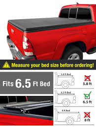 Maxmate Tri Fold Truck Bed Tonneau Cover Works With 2002 2018 Dodge Ram 1500 2003 2018 Dodge Ram 2500 3500 Fleetside 6 5 Bed For Models Without Ram Box Pr