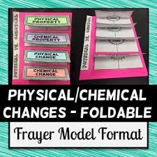 Physical Chemical Change Foldable Frayer Model Format Great For Inbs Studen Chemical Changes Chemical And Physical Changes Physical Changes Activities