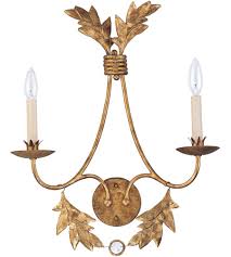 Lucas And Mckearn Sc1159 2 Sweet Olive 2 Light 17 Inch Distressed Gold Sconce Wall Light Flambeau