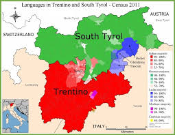 Map Of Languages In Trentino Alto Adige Tyrol South Tyrol Language Map