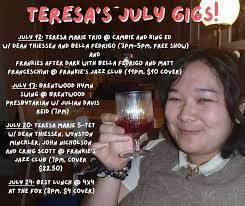 Thinking about this band…Very lucky to play with some very talented  players…perhaps you'll even get to see this group in December…upon the  great Frankie's stage once more…although “Teresa Marie and the Three