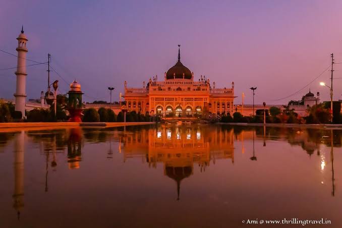 Chota Imambara illuminated at dusk, AI generated