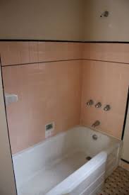 Main Bathroom This Shower Gave My Mother No End Of Vexation Though The Tub Was Solid The Shower Wall Was Only Tiled 3 4 Of The Way Shower Wall Bathroom Tub