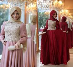 Lace Chiffon Robe De Soiree High Neck Long Sleeve A Line Floor Length Long Evening Dres Evening Dress Fashion Prom Dresses Long Modest Designer Evening Dresses