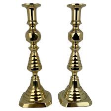 An this collection brass candle holders was made in 1960s at ystad metall in sweden. Pair Of Beehive And Diamond Push Up Candlesticks 11 Solid Brass English 19th C For Sale At 1stdibs