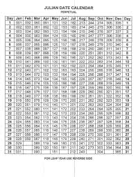 46 Proper Julian Calendar Chart