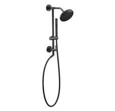 Moen Ts3661nhbl S176epbl 155891bl Matte Black Annex Shower System With 1 75 Gpm Rain Shower Head Slide Bar And Hand Shower Shower Heads Shower Systems Matte Black Faucet