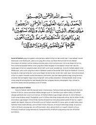 Surah al fatihah adalah surat yang diturunkan di kota mekah yang terdiri 7 ayat. Sebab Diturunkannya Surah Al Fatihah By Fathiah Issuu
