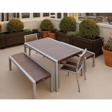 An outdoor dining bench or two is a great addition to any patio dining set. Dining Set With Bench Decorpad
