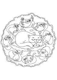 +100 coloriages mandalas à imprimer destinés aux enfants et aux adultes. Coloriage Mandala Chat Reve Sur Hugolescargot Com