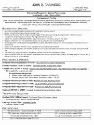 Safely utilized critical care protocols from initial contact until patient release. Paramedic Template Paramedic Resume Template Insymbio