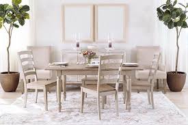 Five Piece Solid Wood Dining Set In Oatmeal Mathis Brothers Furniture Solid Wood Dining Set Dining Furniture