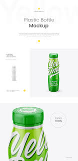 Glossy Plastic Bottle Mockup Front View Helenstock Com