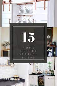 However, there are engraved wall shelves above it that add a unique touch. 15 Home Coffee Station Ideas For Every Budget