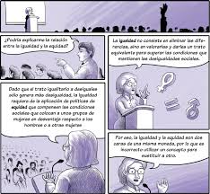 La equidad es la imparcialidad tanto en el trato como en la distribución de bienes y oportunidades. Que Hacer Igualdad Entre El Hombre Y La Mujer