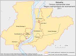 Map of okanagan centre (british columbia / canada), satellite view: Geographical Map Of The 2011 Census Metropolitan Area Of Kelowna British Columbia