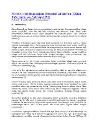 Sesungguhnya tuhanmu, dialah yang lebih mengetahui siapa yang sesat dari. Kajian Surat An Nahl Metode Pendidikan Dalam Perspektif Al