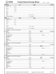 Jewish Family Group Sheet