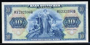 German Banknotes 10 Deutsche Mark Banknote Of 1949 Bank Deutscher Lander Bank Notes World Coins Banknote Collection