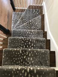 This narrow rug runs down the center of the staircase, leaving some wood. Custom Stair Runners Carpet And Rug Carpet Workroom