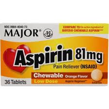 childrens chewable aspirin 81 mg orange flavored